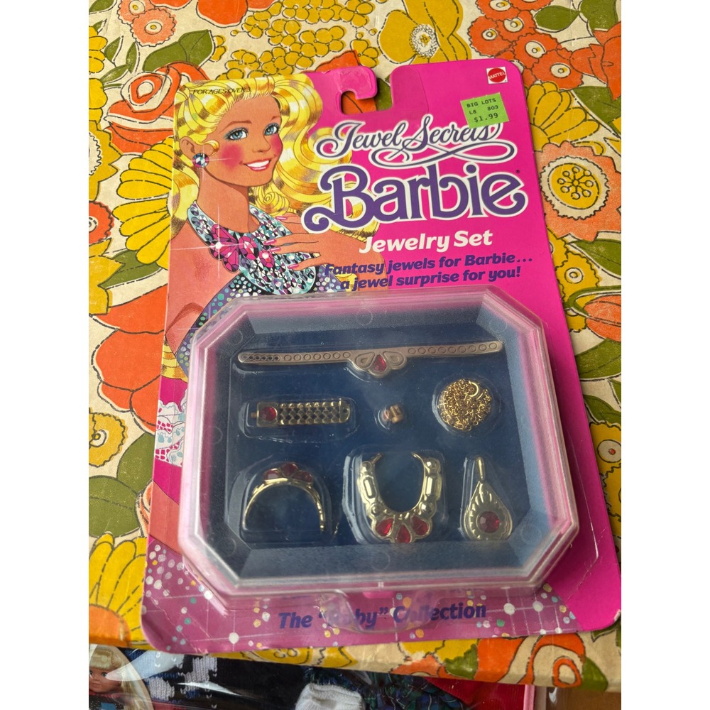 Vintage 1986 Mattel Jewel Secrets Barbie Jewelry Set The Ruby Collection 1929